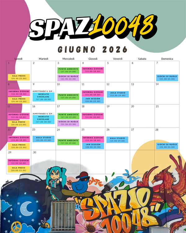 Calendario attività Spaz10048 di giugno 2026