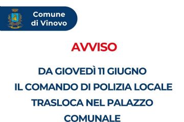 Il Comando di Polizia Locale si trasferisce nel Palazzo Comunale - Piazza G. Marconi, 1 Piano Terra
